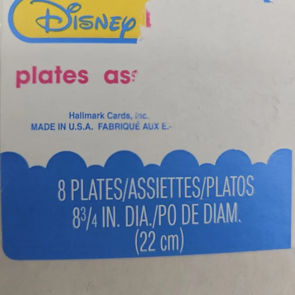 2 Vintage Disney Babies Mickey Minnie PAPER PLATES 1st Birthday Party Deadstock